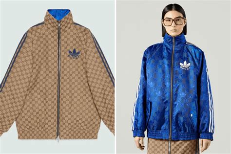 gucci x adidas reversible jacket|adidas x gucci logo.